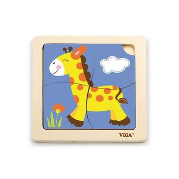 Деревянный мини-пазл Viga Toys Жираф, 4 эл. (51319) 51319 фото