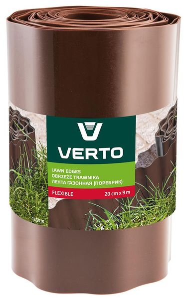 Стрічка газонна Verto, бордюрна, хвиляста, 20смх9м, коричневий 15G515 фото