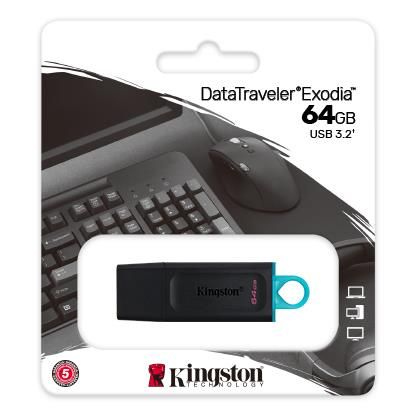 Накопичувач Kingston 64GB USB 3.2 Type-A Gen1 DT Exodia (DTX/64GB) DTX/64GB фото
