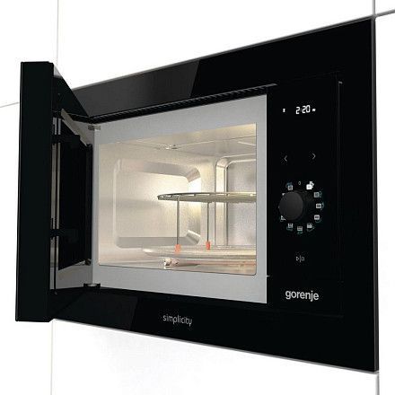 Мікрохвильова піч Gorenje вбудовувана Simplicity, 23л, міх. управл., 900Вт, гриль, дисплей, чорний - Уцінка BM235G1SYB фото