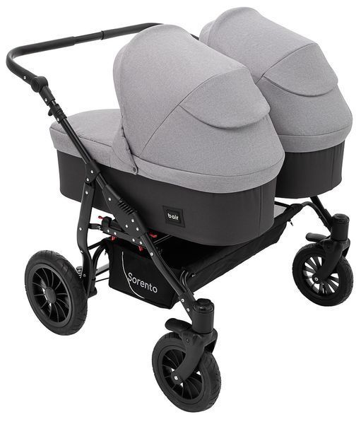 Коляска 2 в 1 для двойни Bair Sorento DUO BS-02 серый/графит (680814) 680814 фото
