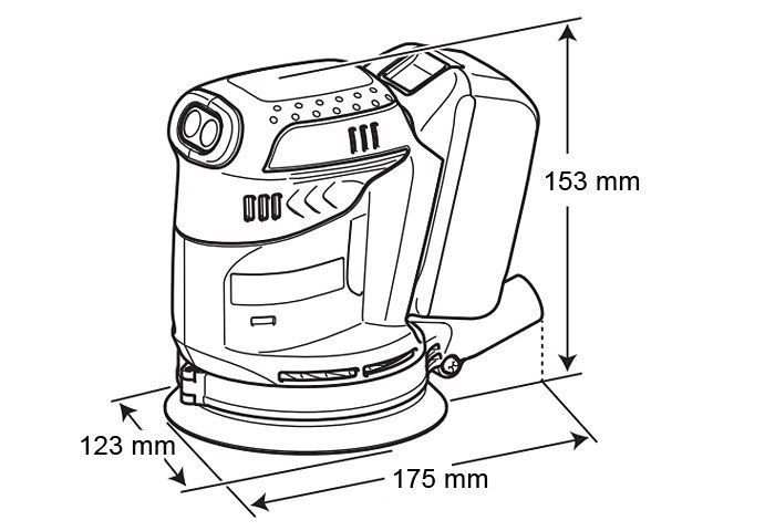 Шліфмашина ексцентриков акумуляторна Makita , 18В, 125мм, 7000/9500/11000об/хв, 1.7 кг, без АКБ та ЗП (DBO180Z) DBO180Z фото
