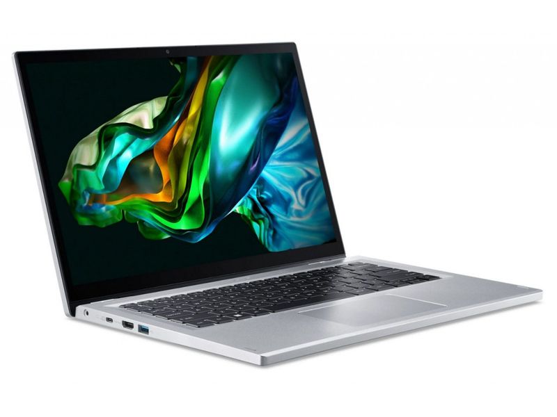 Ноутбук Acer Aspire 3 Spin 14 A3SP14-31PT 14" WUXGA IPS Touch, Intel P N200, 8GB, F256GB, UMA, Lin, сріблястий (NX.KENEU.004) NX.KENEU.004 фото