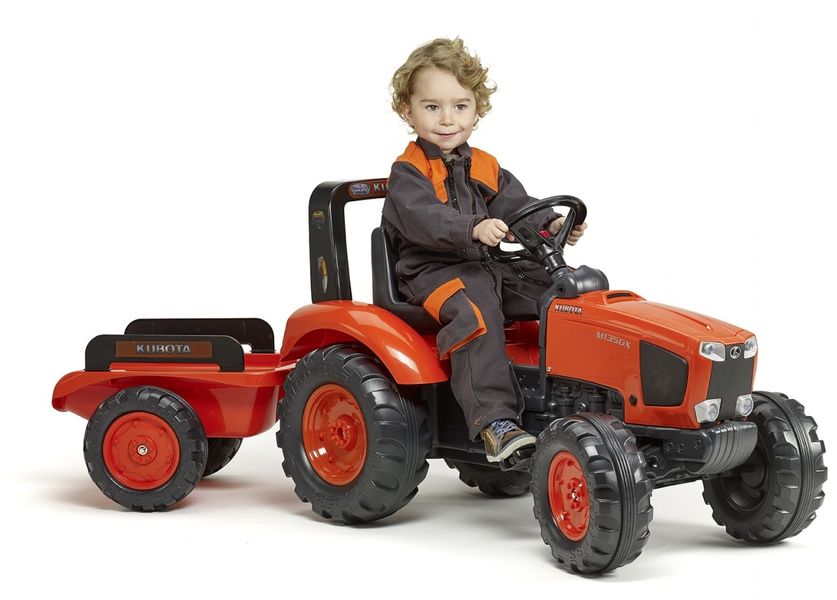 Детский трактор на педалях с прицепом Falk KUBOTA (цвет – оранжевый) (2060AB) 2060AB фото