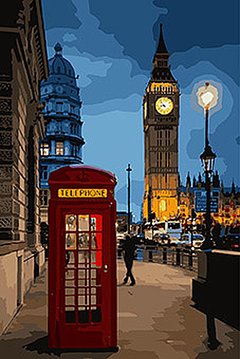 Картина по номерам. Городской пейзаж "Вечерний Лондон 2" , 35х50 см (KHO3546) KHO3546 фото