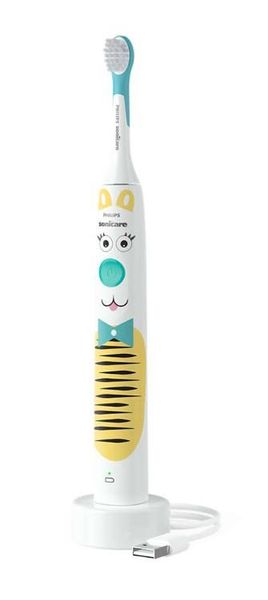 Щетка зубная элекр. Philips, Philips Sonicare For Kids, для детей, насадок-1, 2 комплекта наклеек, белый (HX3601/01) HX3601/01 фото