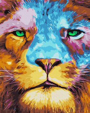 Картина по номерам. Rainbow Art "Красочный лев" (GX37513-RA) GX37513-RA фото