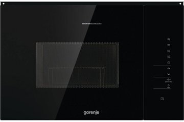 Микроволновая печь Gorenje встраиваемая, 25л, электр. управл., 900Вт, гриль, дисплей, инвертор, черный - Уцінка BMI251SG3BG фото