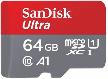 Карта памяти SanDisk microSD 64GB C10 UHS-I R100MB/s Ultra+SD (SDSQUNR-064G-GN3MA) SDSQUNR-064G-GN3MA фото