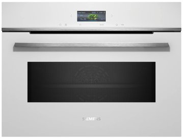 Духовой шкаф Siemens электрический компактный, 45л, A, дисплей, конвекция, ф-ция микроволн, белый CM724G1W1 фото