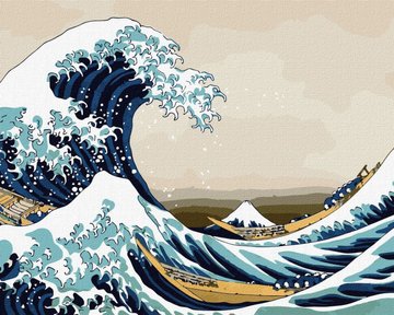 Картина по номерам "Большая волна в Канагави © Кацусика Хокусай" Идейка 40х50 см (KHO2756) KHO2756 фото