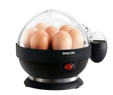 Яйцеварка Sencor, 380Вт, механічне керування, 3 рівня приготування, на 7 яєць, пластик, чорний SEG710BP фото
