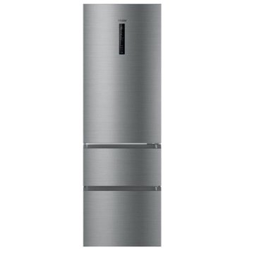 Холодильник Haier багатодверний, 190.5x59.5х65.7, холод.відд.-233л, мороз.відд.-97л, 3дв., А++, NF, дисплей, сріблястий HTR3619ENMN HTR3619ENMN фото