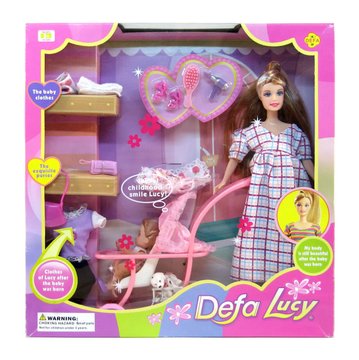 Кукла беременная типа Барби Defa Lucy 8049 с ребенком и аксессуарами (8049(PINK)) 8049 фото