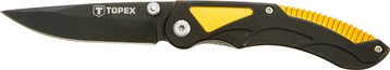 Нож складной TOPEX, фиксатор, лезвие 70 мм, держатель анодированный алюминий, 177 мм, чехол (98Z106) 98Z106 фото