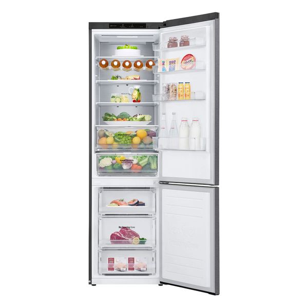 Холодильник LG з нижн. мороз., 203x60х68, холод.відд.-277л, мороз.відд.-107л, 2дв., А++, NF, інв., диспл внутр., зона св-ті, Metal Fresh, графіт (GW-B509SLNM) GW-B509SLNM фото