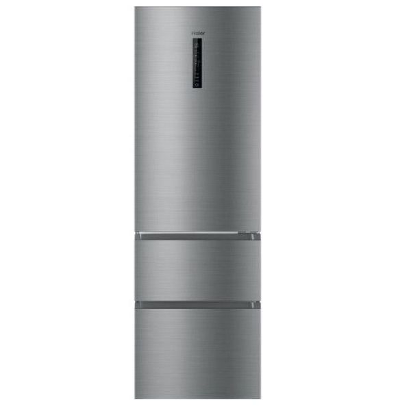 Холодильник Haier багатодверний, 190.5x59.5х65.7, холод.відд.-233л, мороз.відд.-97л, 3дв., А++, NF, дисплей, сріблястий (HTR3619ENMN) HTR3619ENMN фото