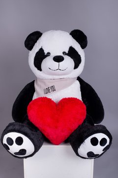 Ведмедик Плюшевий Yarokuz Панда з серцем 165 см YK0144 фото