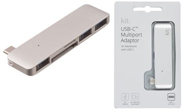 Адаптер Kit USB-C Multiport Adaptor USB-C to 3*USB 3.0, SD/microSD reader (Silver) - Уцінка C5IN1SL фото