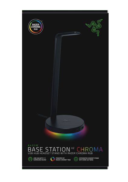 Підставка для навушників Razer Base Station V2 Chroma RGB Black (RC21-01510100-R3M1) RC21-01510100-R3M1 фото