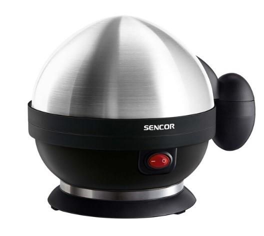 Яйцеварка Sencor, 380Вт, механічне керування, 3 рівня приготування, на 7 яєць, нержав.сталь, пластик, чорний (SEG720BS) SEG720BS фото