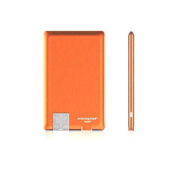 Внешн. порт.аккум. Батарея XOOPAR - POWER CARD(Li-Pol,1300мА*ч,оранж,microUSB/USB-каб, LED) XP61057.20RV фото