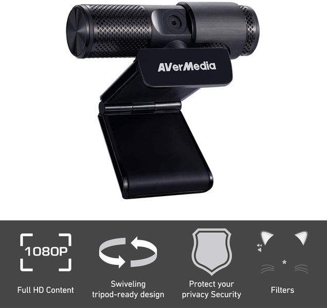 Веб-камера AVerMedia Live Streamer CAM 313 1080p30, fixed focus, black (40AAPW313ASF) 40AAPW313ASF фото