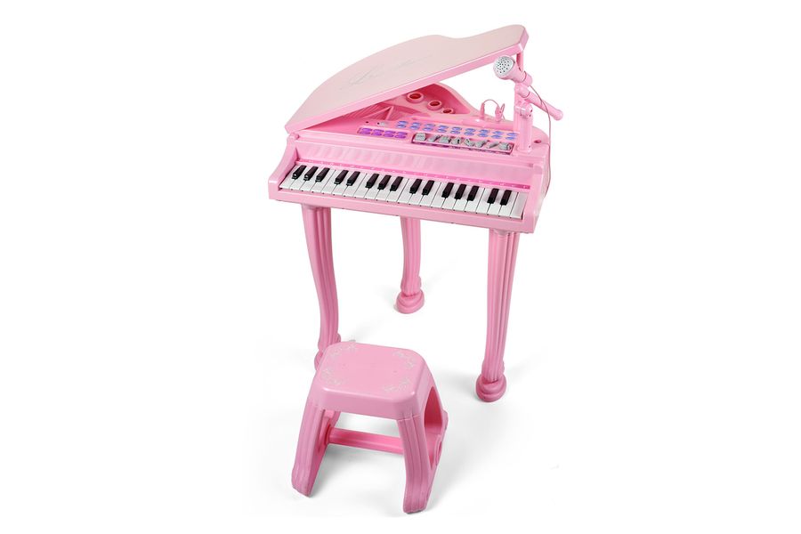 Детское пианино синтезатор Baoli "Маленький музикант" с микрофоном и стульчиком 37 клавиш (розовый) BAO-1403-P фото