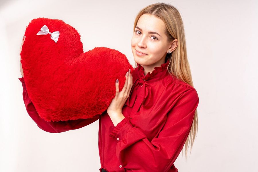 М'яка іграшка Yarokuz подушка "Серце" 50 см Червона (YK0080) YK0081 фото