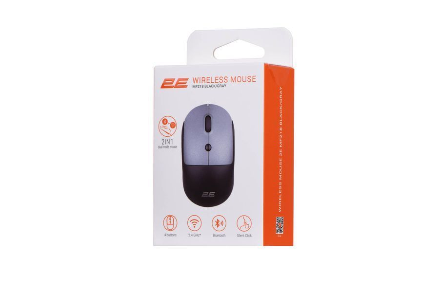 Миша 2E MF218 Silent WL BT Black/Gray (2E-MF218WBG) 2E-MF218WBG фото
