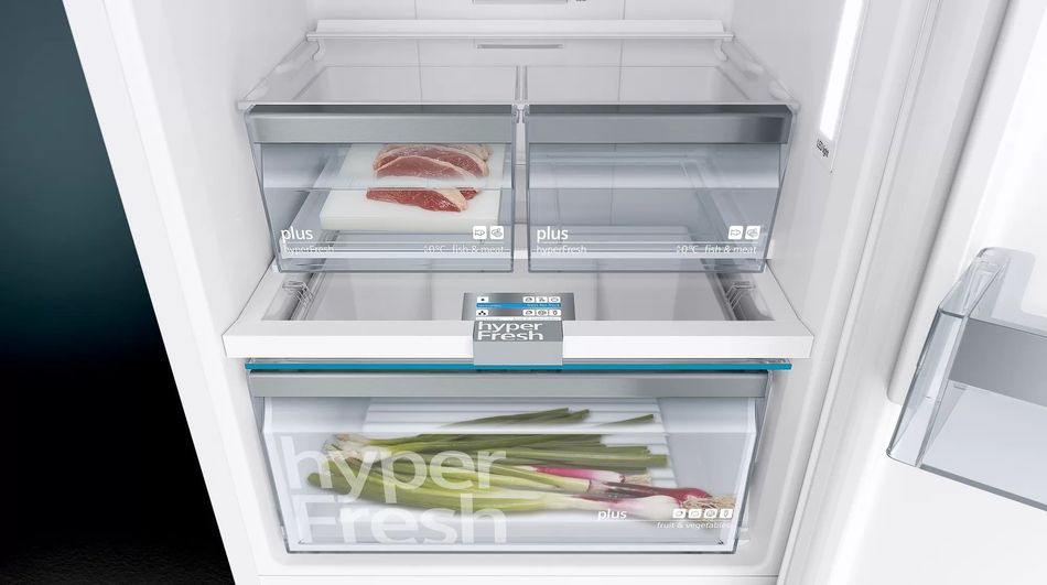Холодильник Siemens з нижн. мороз., 203x60x67, xолод.відд.-279л, мороз.відд.-87л, 2дв., А++, NF, дисплей, білий (KG39NAW306) KG39NAW306 фото