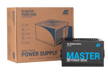 Блок живлення 2E Master Power (550W), >80%, 80+ White, 120mm, 1xMB 24pin(20+4), 1xCPU 8pin(4+4), 3xMolex, 5xSATA, 2xPCIe 8pin(6+2) (2E-MP550-120APFC) 2E-MP550-120APFC фото