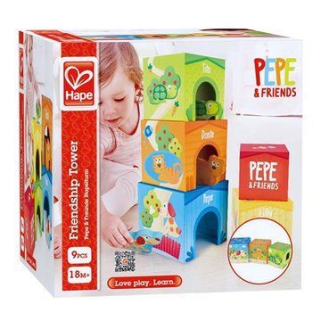 Деревянные кубики Hape Башня со зверятами (E0451) E0451 фото