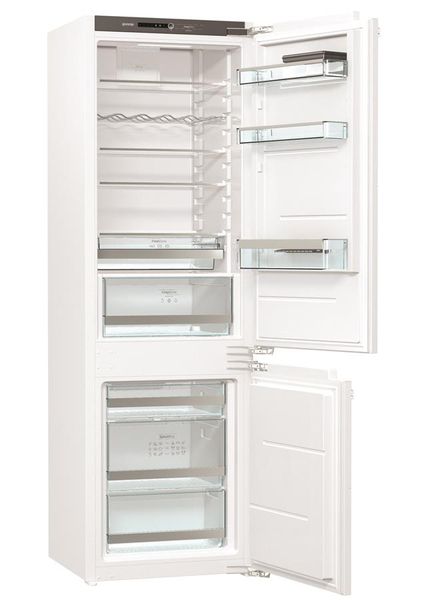 Вбуд. холодильник з мороз. камерою Gorenje, 177х55х54см, 2 двері, 180( 68)л, А+, NF+ , Зона св-ті, Внутр. Диспл, Біли NRKI2181A1 фото