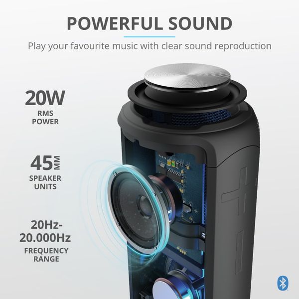 Акустична система Trust Caro Max Powerful Bluetooth Speaker Black (23833_TRUST) 23833_TRUST фото