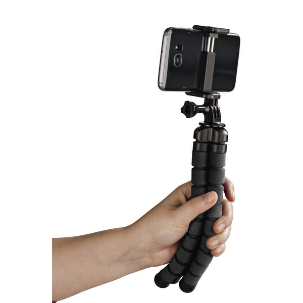 Мини-штатив HAMA "Flex" для смартфонов и GoPro, 26 см, цвет черный 00004613 - Уцінка 00004613 фото