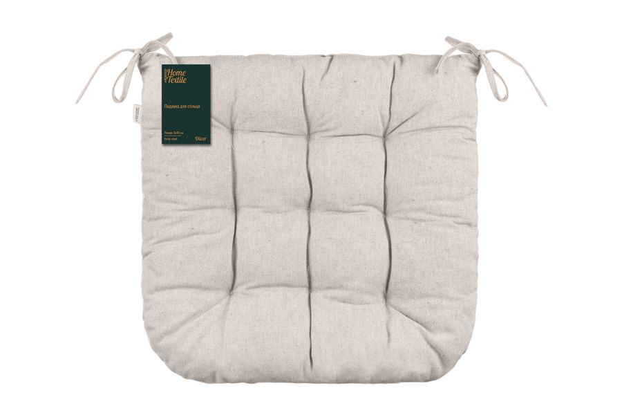 Подушка для стула Ardesto Oliver, 40х40см, 100% хлопок, нап-ч: 50% холоф, 50% пп, беж ART02OB фото