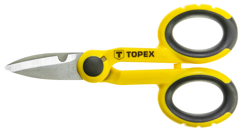 Ножиці універсальні TOPEX, тримач прогумований, нержавіюча сталь, 140 мм 32D413 фото