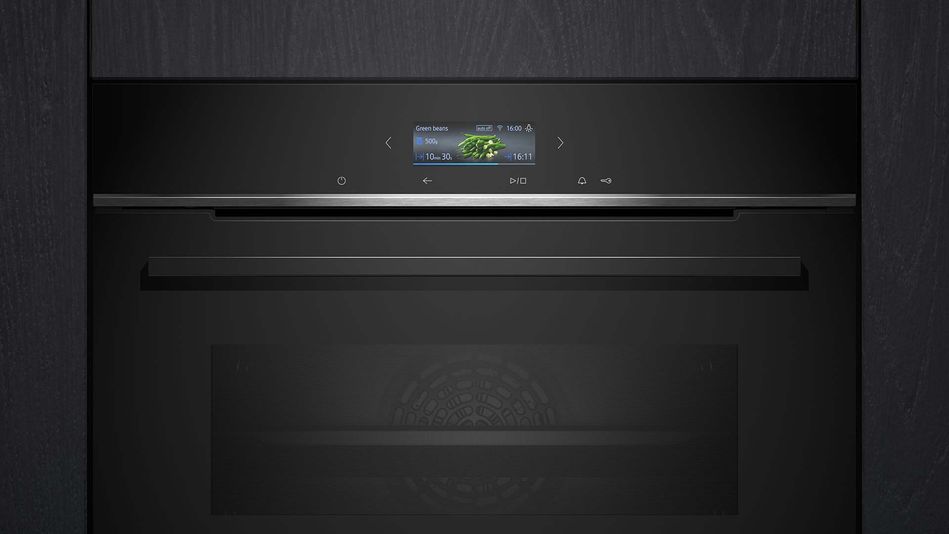 Духовой шкаф Siemens электрический, 71л, A+, дисплей, конвекция, пиролиз, черный (HB774G1B1) HB774G1B1 фото