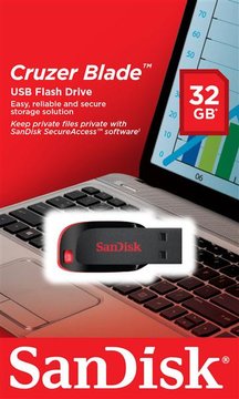Накопитель SanDisk 32GB USB 2.0 Type-A Cruzer Blade (SDCZ50-032G-B35) SDCZ50-032G-B35 фото