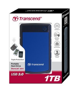 Портативний жорсткий диск Transcend 1TB USB 3.1 StoreJet 25H3 Blue (TS1TSJ25H3B) TS1TSJ25H3B фото
