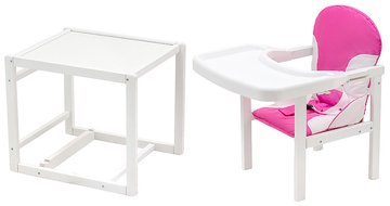 Стульчик- трансформер Babyroom Пони-240 белый пластиковая столешница розовый - белый BR-680548 фото