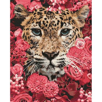 Картина по номерам. "Леопард в цветах" 40*50см (KHO4185) KHO4185 фото