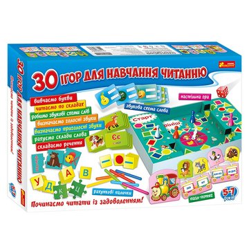 Набор детских развивающих настольных игр , 30 игр для обучения чтению (12109098) 12109098 фото