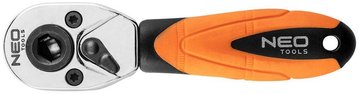 Ключ-трещотка Neo Tools, 1/4", 72 зубца, 105мм, CrV, 0.12кг (08-501) 08-501 фото