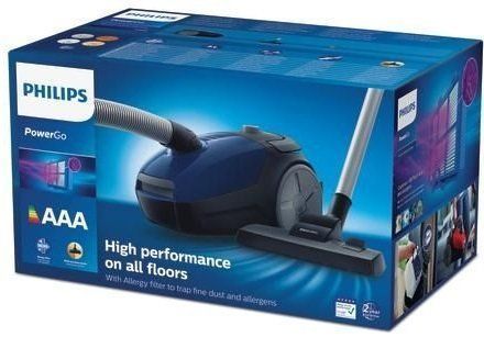 Пилосос Philips мішковий PowerGO, 750Вт, 3л, НЕРА, синій (FC8240/09) FC8240/09 фото