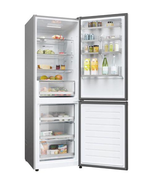 Холодильник Haier з нижн. мороз., 185x66х60, холод.відд.-221л, мороз.відд.-119л, 2дв., А+, NF, інв., зона св-ті, сріблястий (HDW1618DNPK) HDW1618DNPK фото