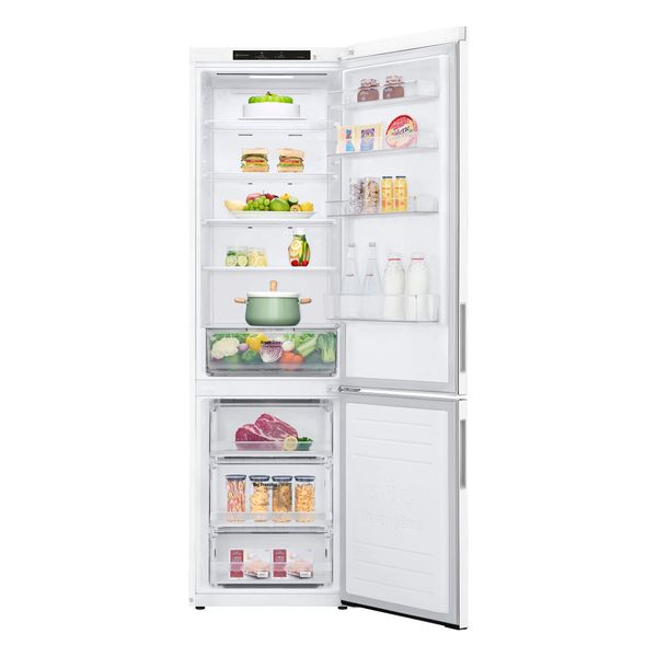Холодильник LG з нижн. мороз., 203x60х68, холод.відд.-277л, мороз.відд.-107л, 2дв., А++, NF, інв., диспл внутр., зона св-ті, білий (GW-B509CQZM) GW-B509CQZM фото