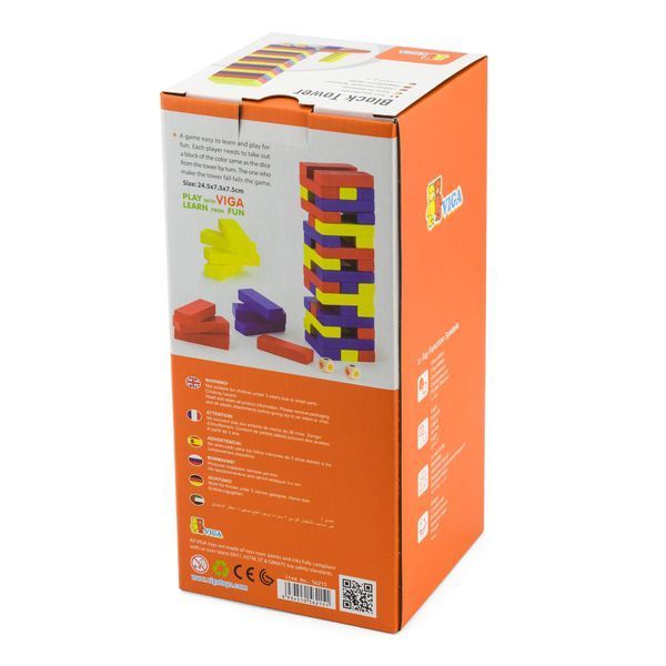 Деревянная настольная игра Viga Toys Цветная дженга (56215) 56215 фото
