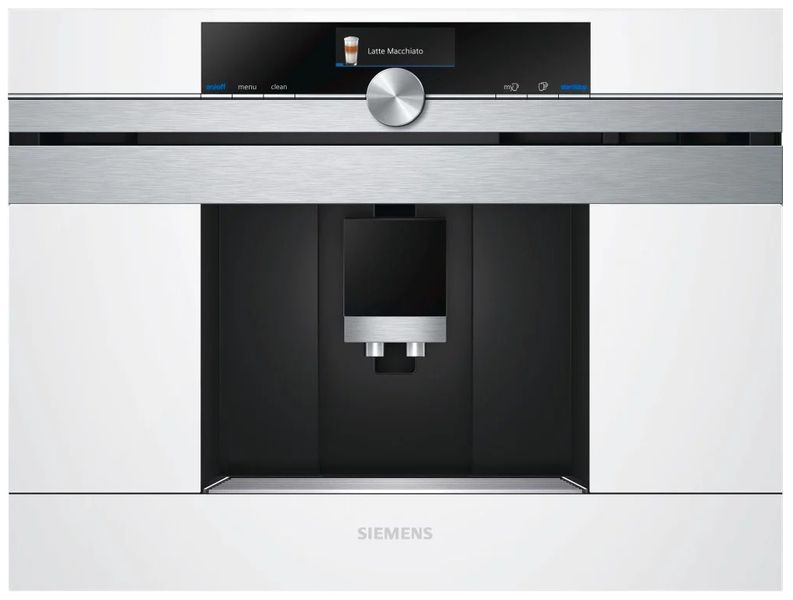 Кофемашина Siemens встраиваемая, 2.4л, зерно+молотая, автомат.капуч, LED-дисплей, авторецептов -30, белый CT718L1W0 фото